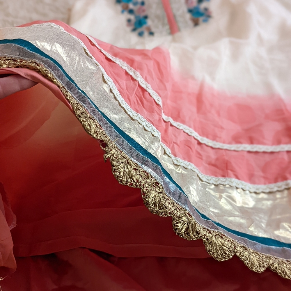 Ombre Metallic Kurta Indian Pakistani Dress - Picture 13 of 16